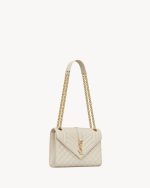 YSL Envelope Medium in Quilted Grain De Poudre Embossed Leather - Image 2